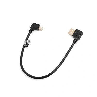 Obrázek System S Mini USB kabel 90 vpravo úhlový konektor na typ A (male) levý zahnutý datový nabíjecí 26 cm