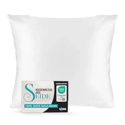 Obrázek povlak na polštář hedvábí 80 x cm hmotnost 19 momme 100% čisté morušové oboustranný hedvábný vlasy a pokožku, anti aging, proti štěnicím bílý