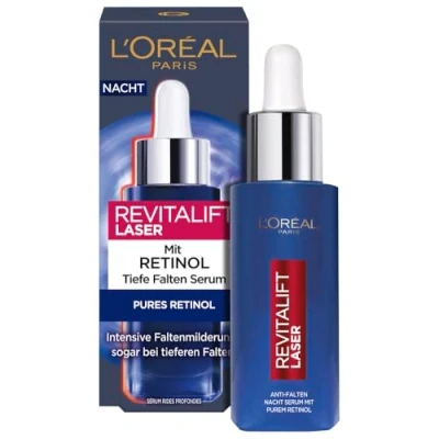 Obrázek L&#039;Oréal Paris Retinolové sérum, noční sérum proti vráskám, s vitaminem A, vyživujícím olejem a kyselinou hyaluronovou, Revitalift Laser, 30 ml