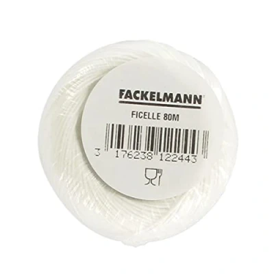 Obrázek Fackelmann 1224450 Schnur lebensmittelecht, rotifil, weiß, 6,5 x 6 cm