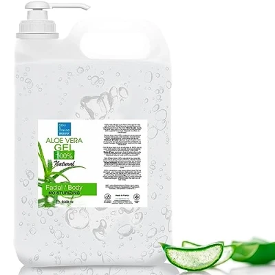 Obrázek bleu &amp; marine Bretania Bio Aloe Vera Gel Vegan Péče o pokožku a vlasy přírodní bez parabenů Ideální pro suchou poškozenou pokožku, 5000 ml