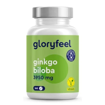 Obrázek ginkgo Biloba 3950 mg 365 tablet ve vysokých dávkách s flavonoglykosidy + terpenlaktony a bez obsahu kyseliny výtažek 50:1 laboratorně testováno, veganské vyrobeno přísad v