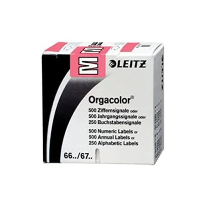 Obrázek Leitz 66221000 Orgac Tricolor signální s písmenem M, 250 ks, Růžová