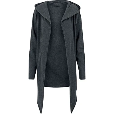 Obrázek Urban Classics LONG Hooded OPEN EDGE Cardigan Mikina na zip, Muži, Velikost: 5XL, Charcoal