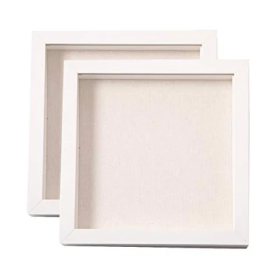 Obrázek Muzilife 3D fotorámeček k naplnění, 2 kusy, bílá, 20 x cm, dřevěný rám, rám objektu, box se skleněnou tabulkou, perfektní pro kutily a jako dárek rodinu přátele
