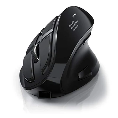 Obrázek CSL optická vertikální myš bezdrátová s OLED displejem 2,4 GHz proti rameni myši Kailh Switche ergonomický design programovatelná