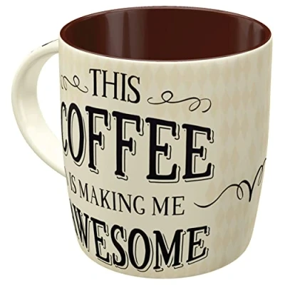 Obrázek Nostalgic Art Retro hrnek na kávu, 330 ml, Awesome Coffee nápad dárek pro fanoušky kávy, keramický hrnek, vintage design s textem
