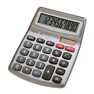 Obrázek GENIE 540 10místná designová stolní kalkulačka (Dual Power (solární a baterie); kompaktní), šedá