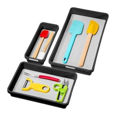 Obrázek madesmart Classic 3 Abfalleimer Granit Collection Mehrzweck Aufbewahrung Softgrip Innenfutter und rutschfeste Gummifüße langlebig BPA frei