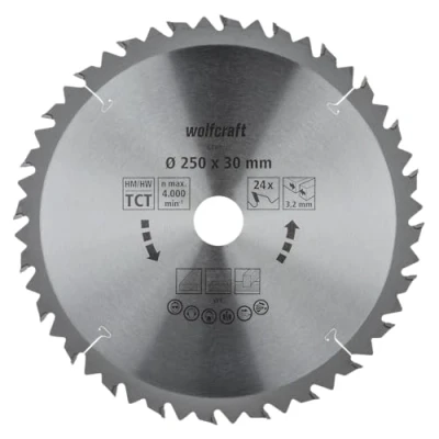 Obrázek WOLF Craft 6740000 1 stolní kotouč HM, 24 zubů, Ø 250 mm