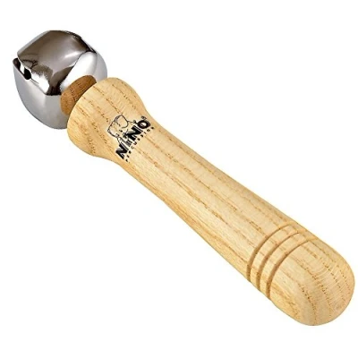 Obrázek Nino Percussion Bell Stick Instrument hudební nástroj pro děti od 3 let s 1 zvonkem dřevo, přírodní (NINO960)