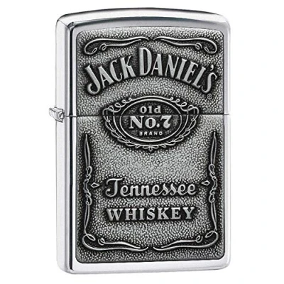 Obrázek Zippo Zapalovač 60001209 Jack Daniel&#039;s Label benzínový zapalovač, mosaz, vysoký lesk chrome, 1 x 3,5 5,5 cm