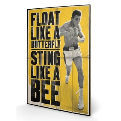Obrázek Pyramid International SW10459P Muhammad Ali Float LIKE A Butterfly Small Nástěnný práce ze dřeva, obraz na Smrkové Dřevo Gedruckt