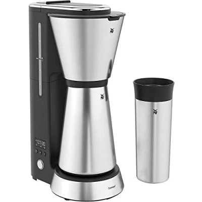 Obrázek WMF Küchenminis Aroma kávovar malý s termoskou, 870 W, termohrnek na go, jednoduchý časovačem, matný chrom