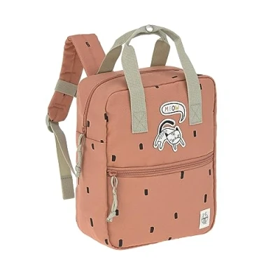 Obrázek LÄSSIG Dětský batoh s hrudním popruhem Taška do školky mateřské školy 28 cm, 7 litrů, 3 roky/Mini Square Backpack, karamel,