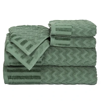 Obrázek Lavish Home Chevron Egyptian Cotton 6 Piece Towel Set Bone