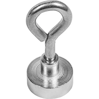 Obrázek Connex Neodymový magnet na hrnce se šroubovacím očkem Ø 20 x 7 mm 1 kus extra silný 11 kg přídržná síla pro domácnost, dílnu a auto / powermagnet s magnetické oko