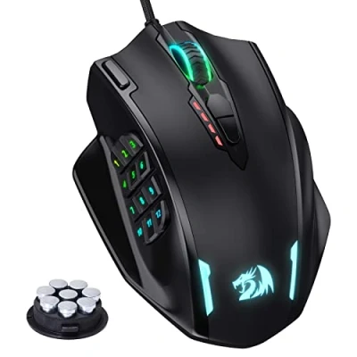 Obrázek Redragon M908 Impact RGB LED MMO Maus mit Seitentasten, optische kabelgebundene Gaming 12.400DPI, hohe Präzision, 20 programmierbare Maustasten