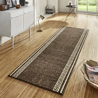 Obrázek Hanse Home koberec Casa 80 x 300 cm běhoun měkký s krátkým vlasem, moderní design na chodbu, do ložnice, dětského pokoje, koupelny, obývacího kuchyně, dekorační běhouny hnědý