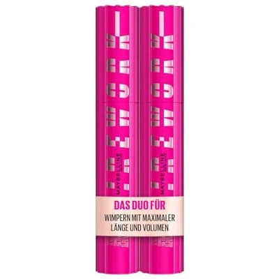 Obrázek Maybelline New York Sensational Lashes Firework Mascara objem a otevřenost oka, spirála, štětinový kartáč 24H Hold Pro Vitamin B5 Gel Formule 2 x 10 ml