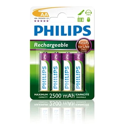 Obrázek PHILIPS AA baterie HR03 dobíjecí NiMH 1,2 V 500 nabití 2500 mAh