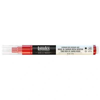 Obrázek Liquitex Profesionální malba akrylová barva, kadmium červená střední Imit. č. 4, akrylový popisovač 2 4 mm hrot