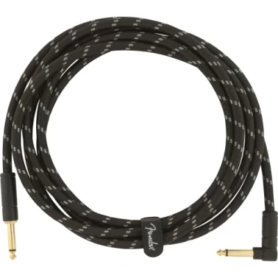 Obrázek Fender Deluxe Series kabel pro kytarové nástroje, 3 m, přímý/úhel, černo bílý tvíd