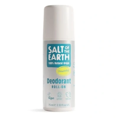 Obrázek Salt of the Earth Deodorant Roll On od Earth, bez vůně, veganský, dlouhotrvající ochrana, schválený Leaping Bunny, vyrobeno ve Velké Británii, 75 ml