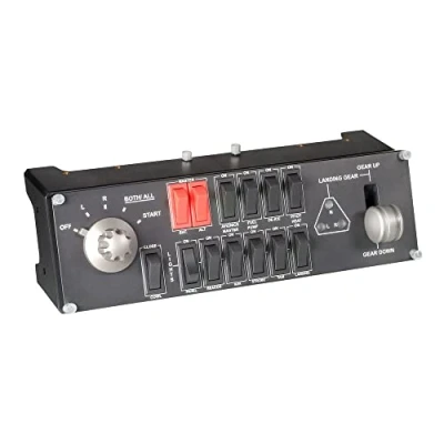 Obrázek Logitech G Panel Saitek pro Flight Switch, simulační tabule simulátory letu, LCD displej, pětistupňový otočný spínač magnetického zapalovače, realistické ovládání podvozku, USB přípojka, PC