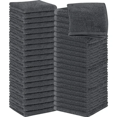 Obrázek Utopia Towels 60 kusů mýdlových kapesníků, 30 x cm se závěsnými poutky, savé žínky na otření a čištění obličeje ze 100% bavlny (šedé)