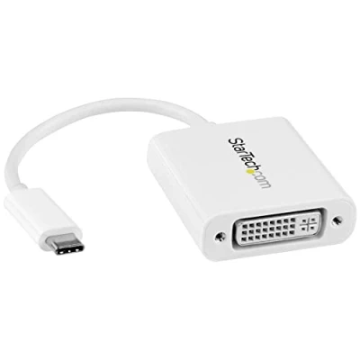 Obrázek StarTech.com USB C na DVI adaptér typ konvertor pro MacBook, Chromebook, Dell XPS nebo jiná zařízení bílý