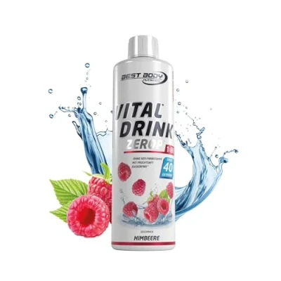 Obrázek Best Body Nutrition Vital Drink ZEROP® malina, originální nápojový koncentrát sirup bez cukru, 1:80 vydává 40 litrů hotového nápoje, 500 ml