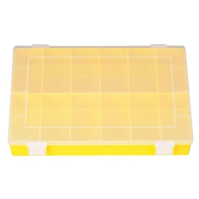 Obrázek hünersdorff box na sortiment PP Classic s 12 přihrádkami stabilní třídicí šrouby a jiné malé díly pevné rozdělení přihrádky 22,5 x 33,5 5,5 cm, žlutá