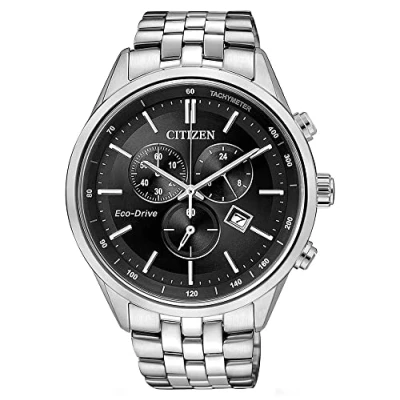 Obrázek Citizen Pánské hodinky chronograf Eco Drive s náramkem z ušlechtilé oceli, černá, Náramek