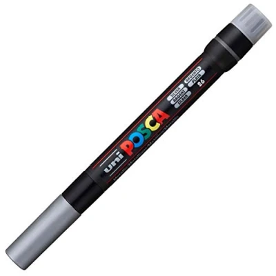 Obrázek uni ball PX146696000 POSCA 181682 zvýrazňovač se štětcovým hrotem, stříbrné