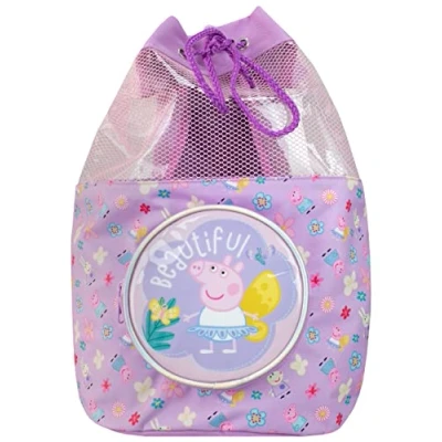 Obrázek Peppa Pig Plavecká taška Dívka Pláž Bazén Plavání Drawstring batoh fialový, Lila, Tradiční batohy