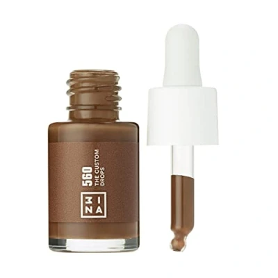 Obrázek 3INA MAKEUP The Custom Drops 560 ultra tmavě hnědá kapky na bázi make upu receptura s dlouhou životností matující účinek bez oleje matný lak Vegan Cruelty