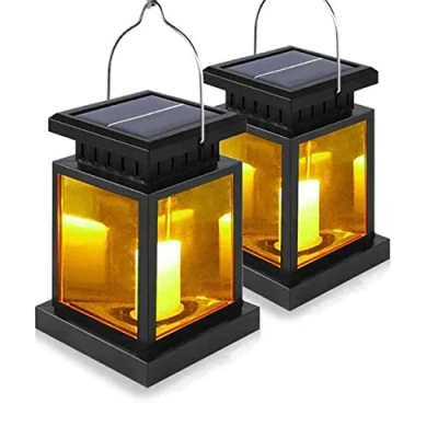 Obrázek LED Solární lucerna sklo s svíčkou teplá bílá vč. akumulátoru 2 skla v sadě Zahradní lampa (2x svíčkou)