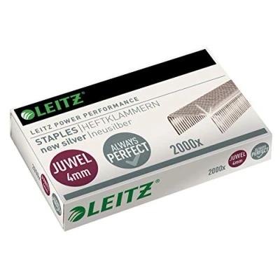 Obrázek Leitz Juwel sponky 4 mm, box s 2000 kusů, nová stříbro, 56410000