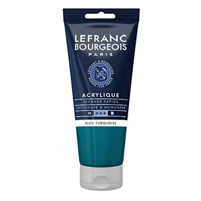 Obrázek Lefranc Bourgeois 300457 Fine akrylová barva tyrkysově modrá, 80ml tuba, krémová na vodní bázi, rychleschnoucí, stálá světle, voděodolná