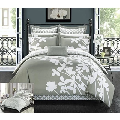 Obrázek Chic Home Iris Wendebettwäsche Set, groß, Grau, 7 teilig