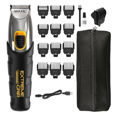 Obrázek Wahl zastřihovač vousů Extreme Grip, pro muže, strniště, bezdrátový zastřihovač, sada péči o přesné břity