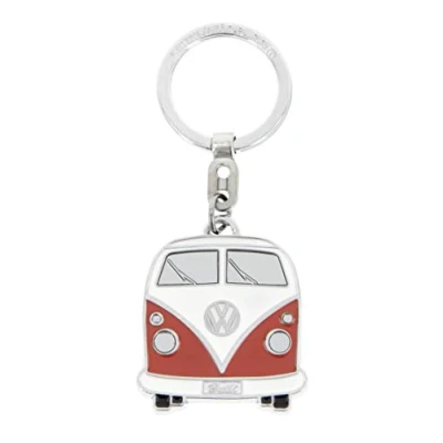 Obrázek BRISA VW Collection Volkswagen smaltovaný kovový přívěsek na klíče doplněk keyholder v designu autobusu T1 Bulli (přední/oranžový)