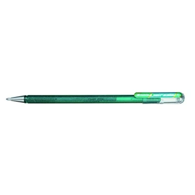 Obrázek Pentel K110 DDX Dual Metallic Hybrid Gel Roller, třpytivý gel, balení 12 ks, zelená/modrá 2 různé barevné efekty na světlém/tmavém papíru zelená+metalická modrá