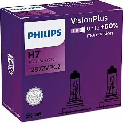 Obrázek Halogenová žárovka PHILIPS VISIONPLUS 12V H7 55W