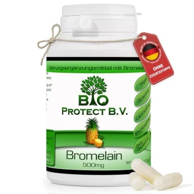 Obrázek Bromelain 500 mg (2 000 F.I.P.) 120 kapslí Vegan bez plnicích látek a přísad 2000 GDU/g = 4000 F.I.P./g Bio Protect ananasový enzym přídavných látek!