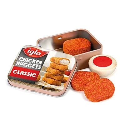 Obrázek Erzi 15160 Chicken Nuggets od Iglo ze dřeva v dóze, zboží pro obchod děti, hry na hraní rolí