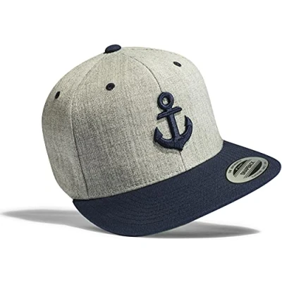 Obrázek pánská kšiltovka Flexfit Snapback : kotva &amp; dámská baseballová čepice černá kapitánská čepice, Šedá modrá