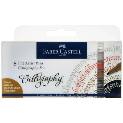 Obrázek Faber Castell 167506 tušové pero Pitt Artist Pen Calligraphy Set, 2,5 mm, 6dílné pouzdro, vícebarevné
