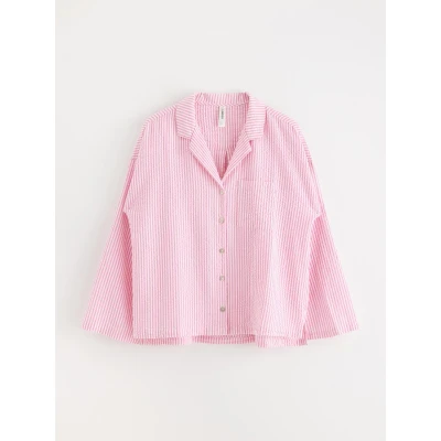 Obrázek Lindex Pyjama Seersucker Pyžamový top, Ženy, Velikost: XL, Pink
